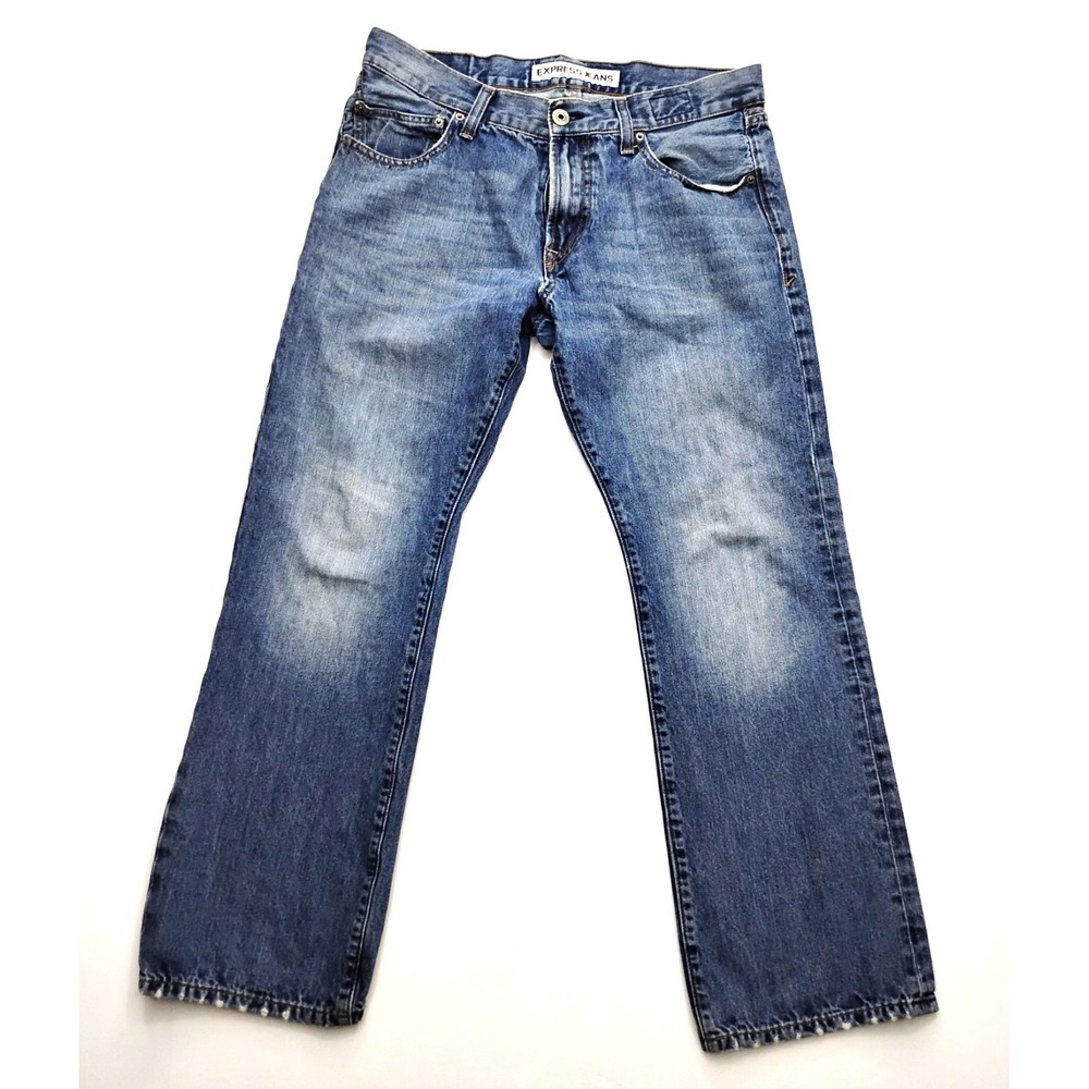Express Jeans Mens Size 33x30 Faded Wash Rocco Slim Fit Boot Cut fit 34x28